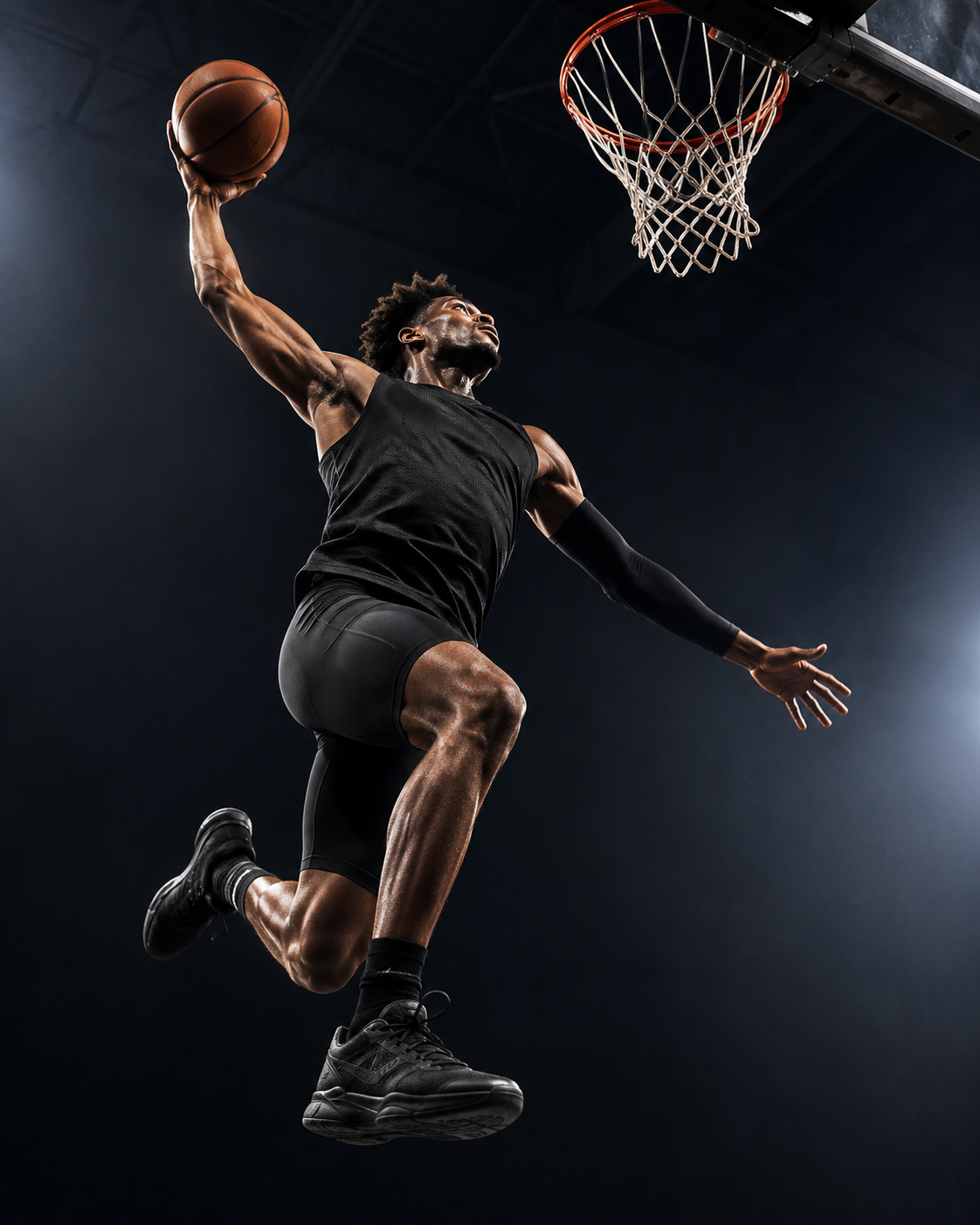 Player wearing Pillars Basketball compression gear